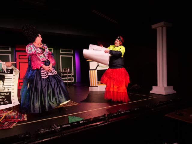 Flummoxed actors performing on stage Z-PAC Theatre Hervey Bay